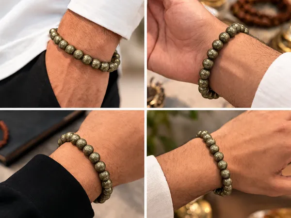 Gold_And_Black_Rudraksha_Chain_Bracelet_Golden_For_Unisex