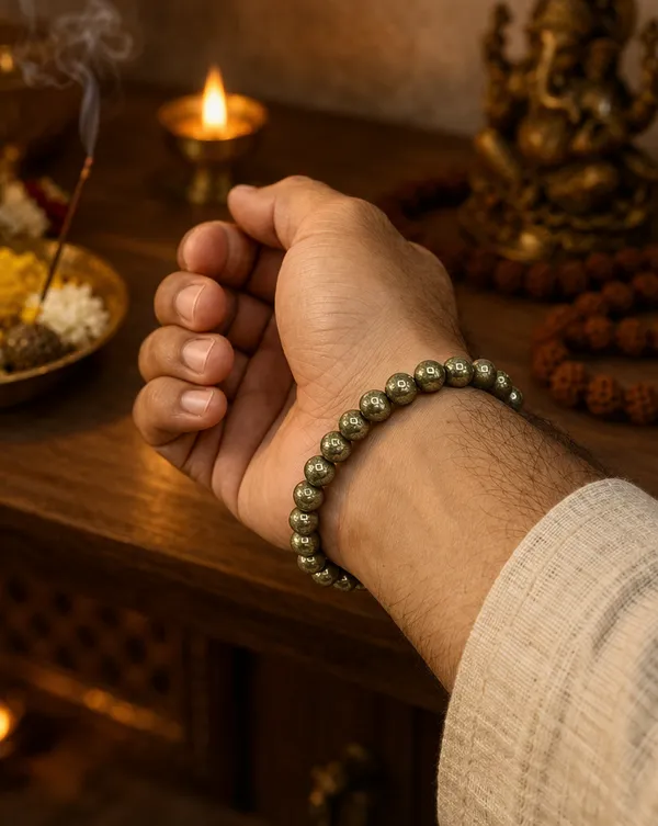 Gold_And_Black_Rudraksha_Chain_Bracelet_Golden_For_Unisex