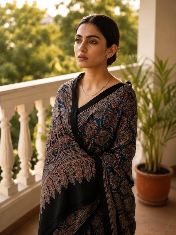 Blue_Ajrakh__Silk_Saree