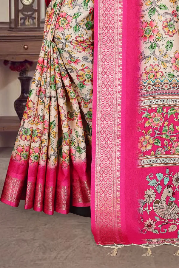 Pink_Cotton_Silk_Digital_Print_&_Jacquard_Border_With_Fancy_Latkan_Saree_For_Women