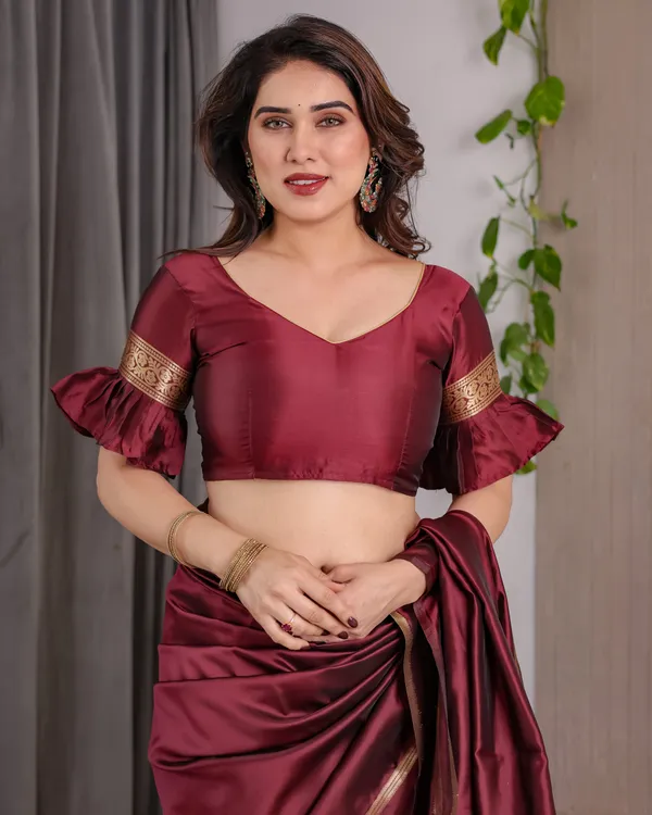 CLASSIC_MARRON_BANARASI_SILK_SAREES