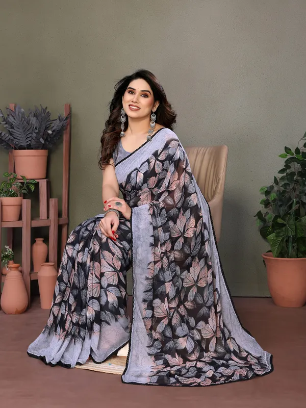 Multicolour_Smooth_Chiffon_Saree_For_Women