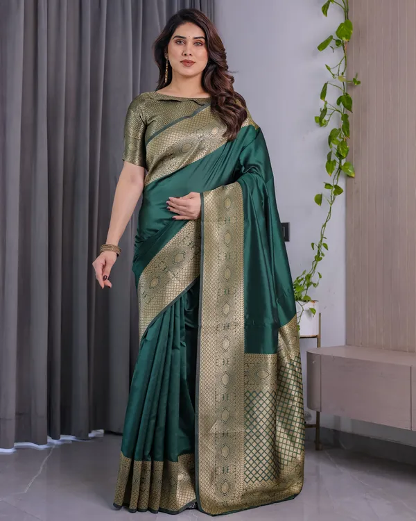 ROYAL_GREEN_GOLD_ZARI_SILK_SAREES