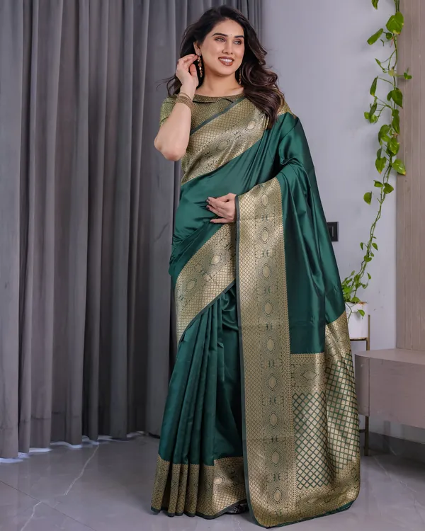 ROYAL_GREEN_GOLD_ZARI_SILK_SAREES