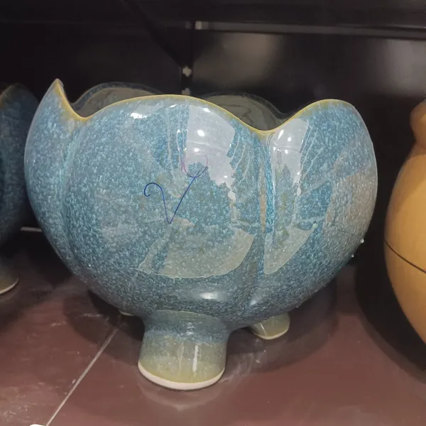 Majestic_Lotus_Ceramic__Planter_Navy_blue