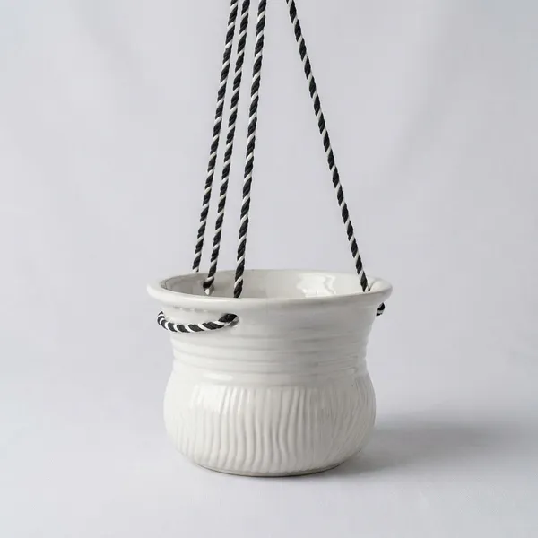 Hanging_Matki_Ceramic_Planter_White
