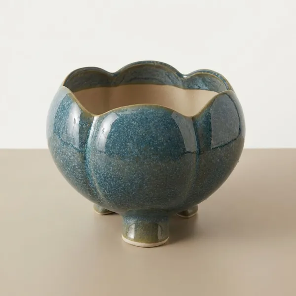Majestic_Lotus_Ceramic__Planter_Navy_blue