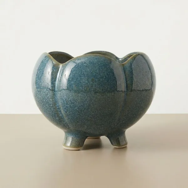 Majestic_Lotus_Ceramic__Planter_Navy_blue