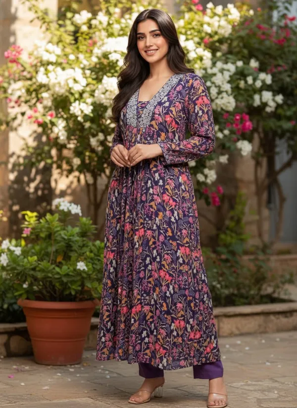 Royal_Indigo_Bloom_Printed_Pure_Chinon_Long_A-Line_3_Piece_Kurta_Set_For_Women