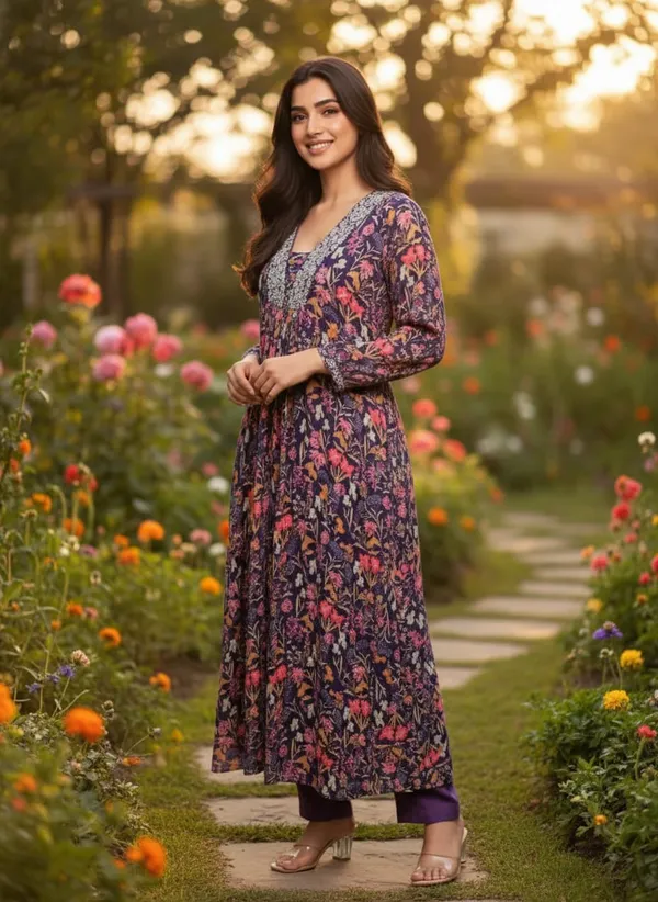 Royal_Indigo_Bloom_Printed_Pure_Chinon_Long_A-Line_3_Piece_Kurta_Set_For_Women