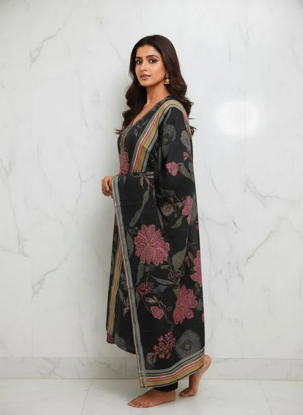 Black_Floral_Charm_Muslin_Kurta_Set_For_Women