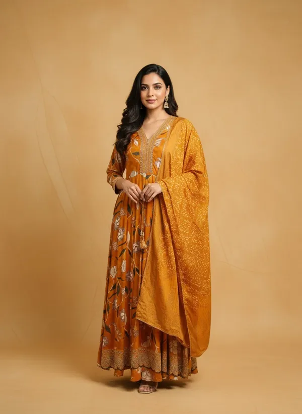 Saffron_Pure_Muslin_Fabric_Saffron_Garden_Heritage_Anarkali_3_Piece_Set_For_Women