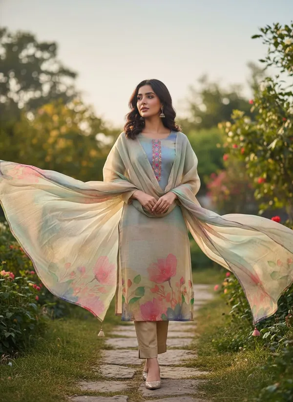 Pista_Green_Meadow_Whisper_Floral_Muslin_Kurta_Set_For_Women