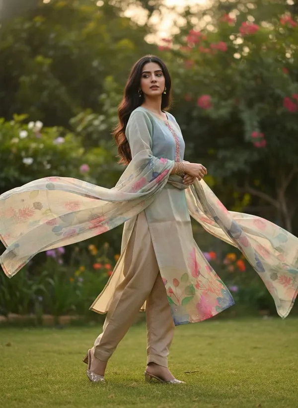 Pista_Green_Meadow_Whisper_Floral_Muslin_Kurta_Set_For_Women