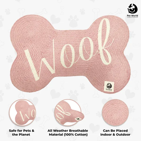 Pink_Premium_Bone_Shape_Cotton_Mat_For_All_Pets