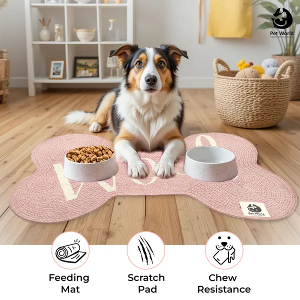 Pink_Premium_Bone_Shape_Cotton_Mat_For_All_Pets