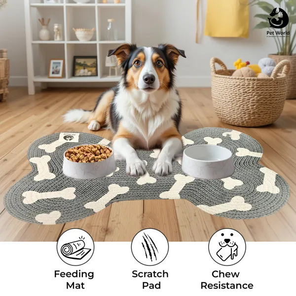 Grey_Premium_Bone_Shape_Cotton_Mat_Bones_For_All_Pets