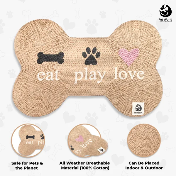 Beige_Premium_Bone_Shape_Cotton_Mat_For_All_Pets