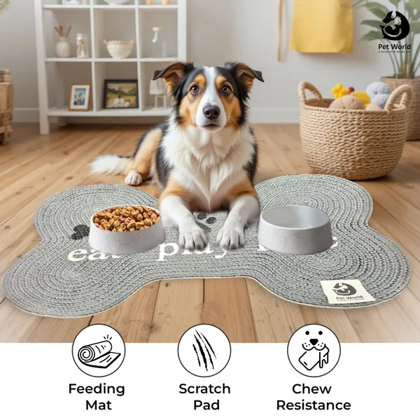 Grey_Premium_Bone_Shape_Cotton_Mat_For_All_Pets