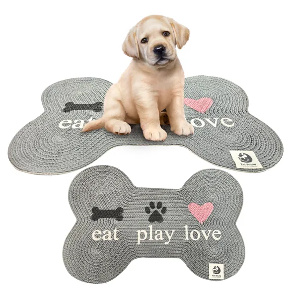 Grey_Premium_Bone_Shape_Cotton_Mat_For_All_Pets