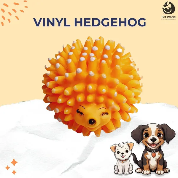 Multicolour_Premium_Vinyl_Hedgehog_Chew_Ball_Toy_For_All_Pets