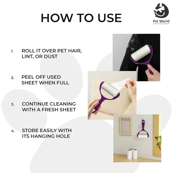 Purple_&_White_Premium_Comfort_Lint_Roller_For_Pets