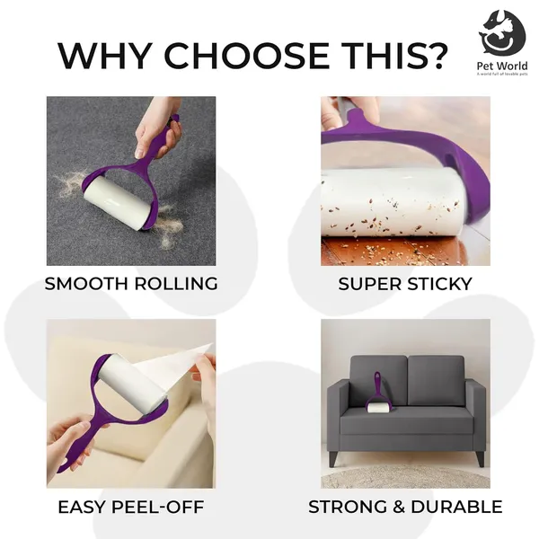 Purple_&_White_Premium_Comfort_Lint_Roller_For_Pets