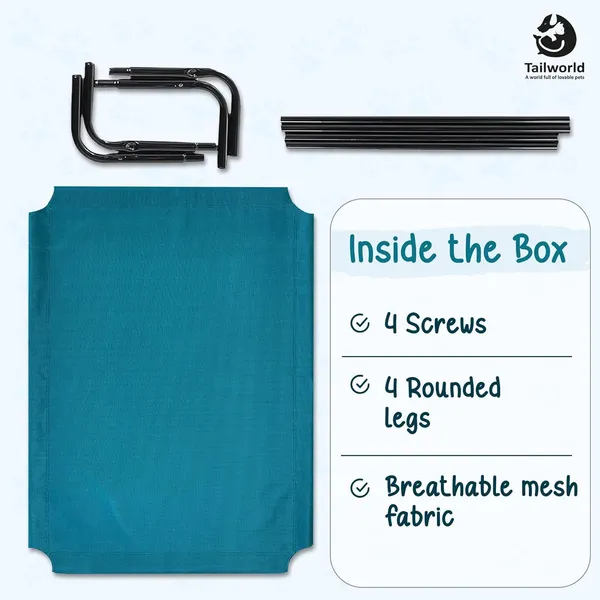 Teal_Premium_Elevated_Bed_For_All_Pets