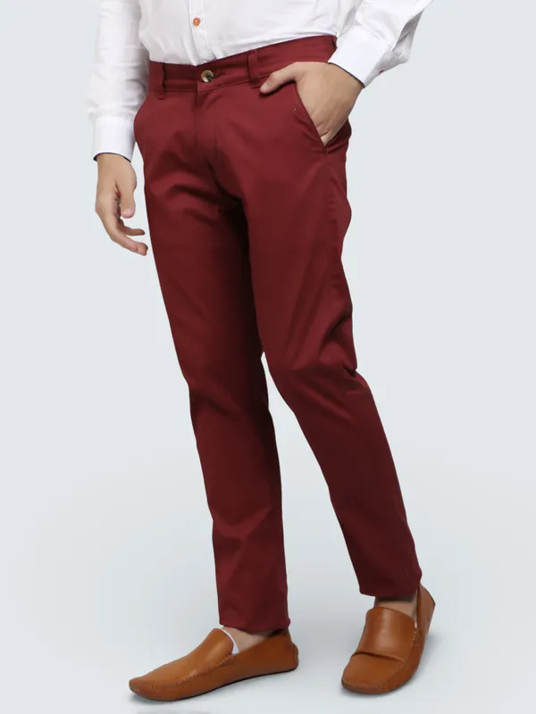Maroon_Cotton_Mid-Rise_Stretchable_Slim_Fit_Casual_Trousers_|_Chinos_For_Men