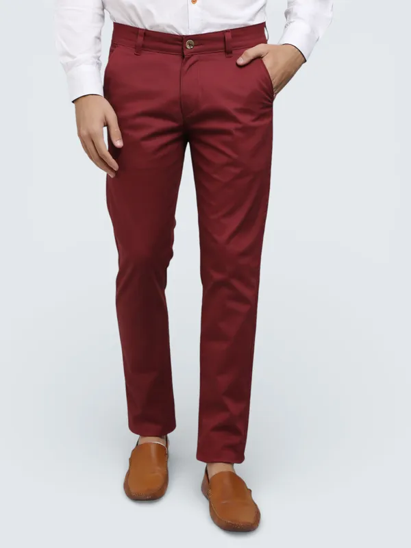 Maroon_Cotton_Mid-Rise_Stretchable_Slim_Fit_Casual_Trousers_|_Chinos_For_Men