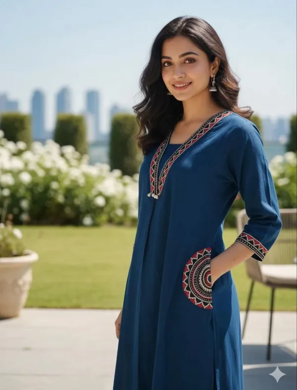 Blue_handloom_kurta_set