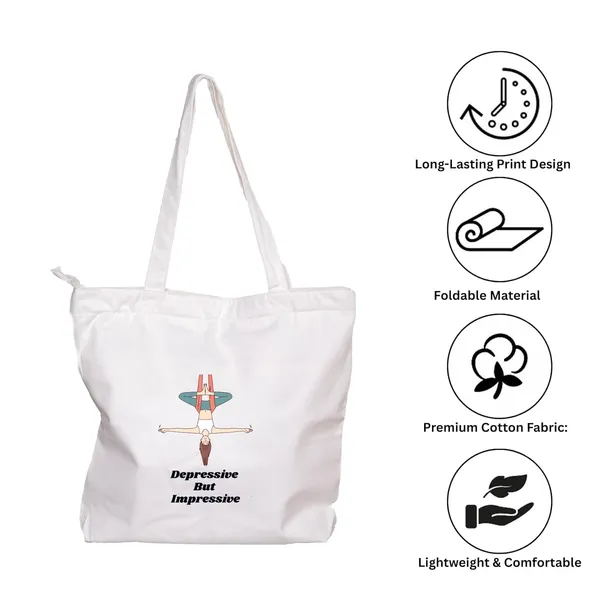 White_Trending_Large_Canvas_Tote_Bag__|_Stylish_Cotton_Shoulder_Zipper_Bag_For_Office,_College,_Shopping_&_Daily_Use_|_15Kg_Load_Capacity_|_Waterproof_Lining|Organiser_Bag_(Zpmh002-W)_For_Unisex