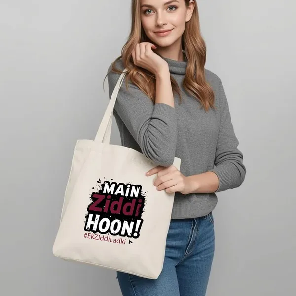 White_Printed_Tote_Bag__&_Girls_|_Reusable_Cotton_Canvas_Bag_For_Office,_College,_Market_&_Daily_Use_|_Lightweight_&_Eco-Friendly_For_Unisex