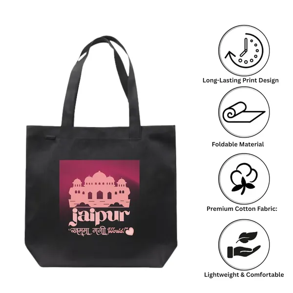 Black_Trending_Large_Canvas_Tote_Bag__|_Stylish_Cotton_Shoulder_Zipper_Bag_For_Office,_College,_Shopping_&_Daily_Use_|_15Kg_Load_Capacity_|_Waterproof_Lining|Organiser_Bag_(Zpcv-02B)_For_Unisex
