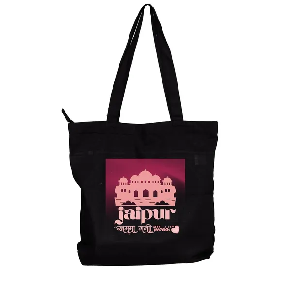 Black_Trending_Large_Canvas_Tote_Bag__|_Stylish_Cotton_Shoulder_Zipper_Bag_For_Office,_College,_Shopping_&_Daily_Use_|_15Kg_Load_Capacity_|_Waterproof_Lining|Organiser_Bag_(Zpcv-02B)_For_Unisex