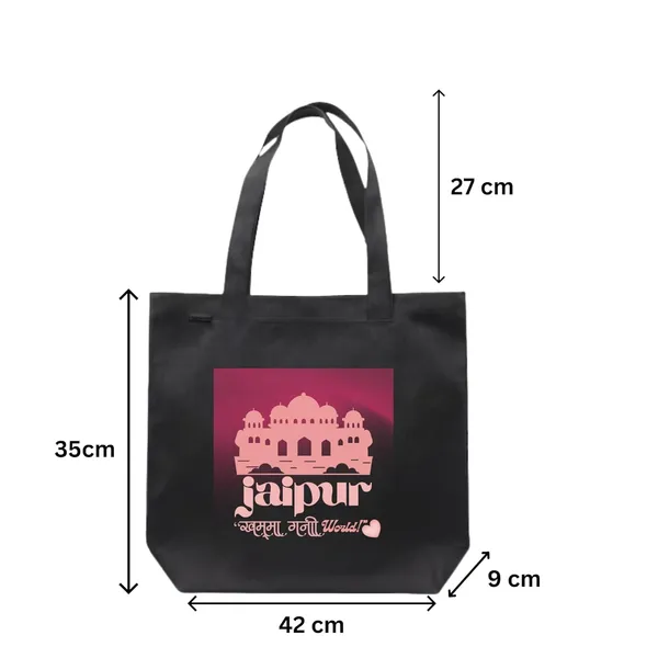 Black_Trending_Large_Canvas_Tote_Bag__|_Stylish_Cotton_Shoulder_Zipper_Bag_For_Office,_College,_Shopping_&_Daily_Use_|_15Kg_Load_Capacity_|_Waterproof_Lining|Organiser_Bag_(Zpcv-02B)_For_Unisex