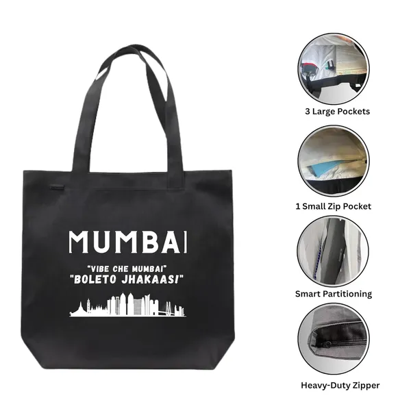 Black_Trending_Large_Canvas_Tote_Bag__|_Stylish_Cotton_Shoulder_Zipper_Bag_For_Office,_College,_Shopping_&_Daily_Use_|_Waterproof_Lining|Organiser_Bag_(Zpcv-04B)_For_Unisex