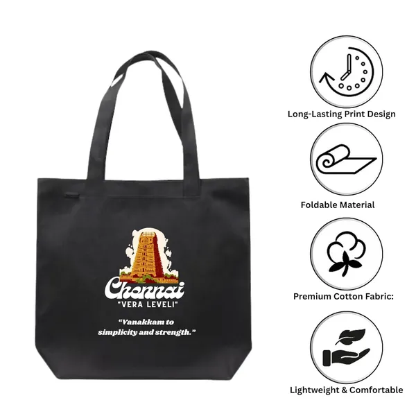 Black_Trending_Large_Canvas_Tote_Bag__|_Stylish_Cotton_Shoulder_Zipper_Bag_For_Office,_College,_Shopping_&_Daily_Use_|_15Kg_Load_Capacity_|_Waterproof_Lining|Organiser_Bag_(Zpcv-03B)_For_Unisex