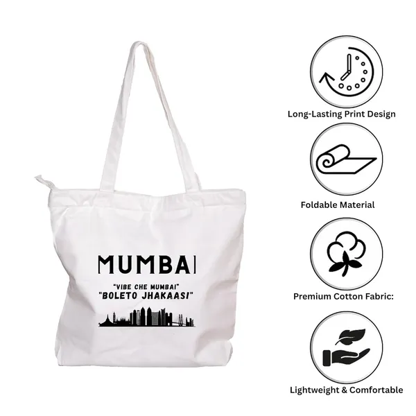 White_Trending_Large_Canvas_Tote_Bag__|_Cotton_Shoulder_Zipper_Bag_For_Office,_College,_Shopping_&_Daily_Use_|_15Kg_Load_Capacity_|_Waterproof_Lining|Organiser_Bag_(Zpcv-04W)_For_Unisex