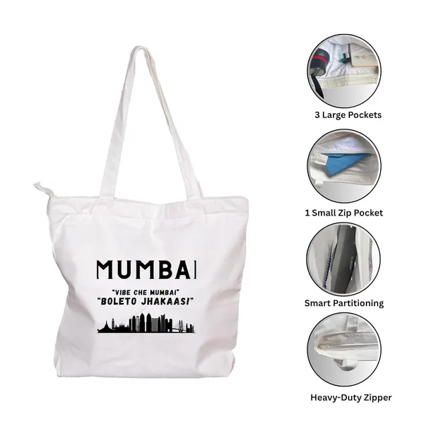 White_Trending_Large_Canvas_Tote_Bag__|_Cotton_Shoulder_Zipper_Bag_For_Office,_College,_Shopping_&_Daily_Use_|_15Kg_Load_Capacity_|_Waterproof_Lining|Organiser_Bag_(Zpcv-04W)_For_Unisex