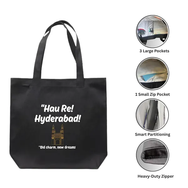Black_Trending_Large_Canvas_Tote_Bag__|_Stylish_Cotton_Shoulder_Zipper_Bag_For_Office,_College,_Shopping_&_Daily_Use_|_15Kg_Load_Capacity_|_Waterproof_Lining|Organiser_Bag_(Zpcv-06B)_For_Unisex