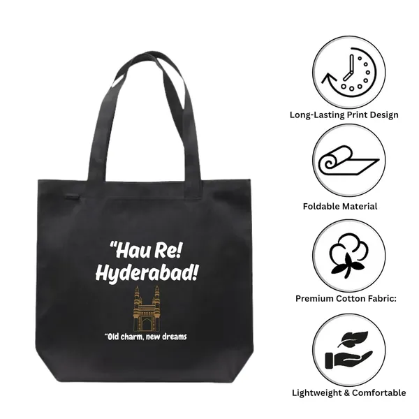 Black_Trending_Large_Canvas_Tote_Bag__|_Stylish_Cotton_Shoulder_Zipper_Bag_For_Office,_College,_Shopping_&_Daily_Use_|_15Kg_Load_Capacity_|_Waterproof_Lining|Organiser_Bag_(Zpcv-06B)_For_Unisex