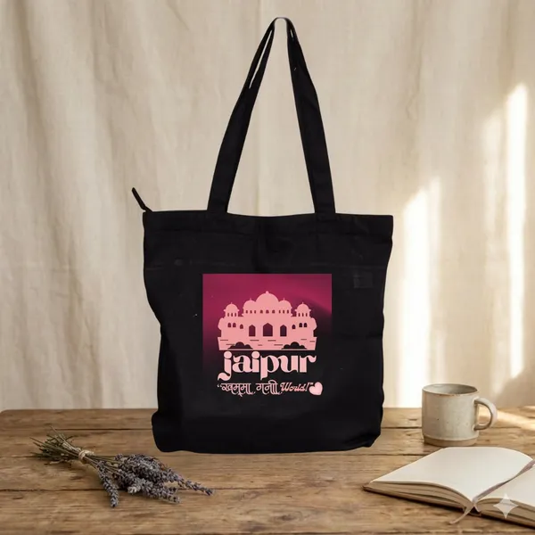Black_Trending_Large_Canvas_Tote_Bag__|_Stylish_Cotton_Shoulder_Zipper_Bag_For_Office,_College,_Shopping_&_Daily_Use_|_15Kg_Load_Capacity_|_Waterproof_Lining|Organiser_Bag_(Zpcv-02B)_For_Unisex