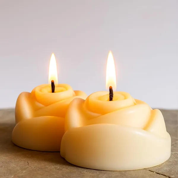 White_Soy_Wax_Scented_Rose_Shape_Mulberry_Vanilla_Candle_Pack_Of_2