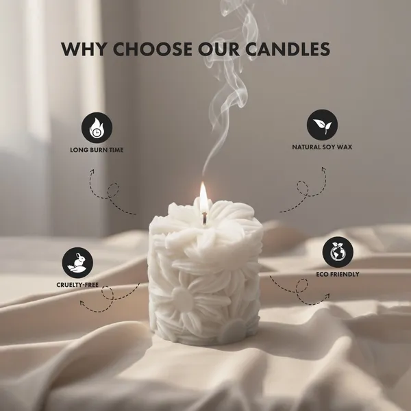 White_Handcrafted_Soy_Wax_Candle_Sunflower_Shape_Scented_Candle_With_Fragrance