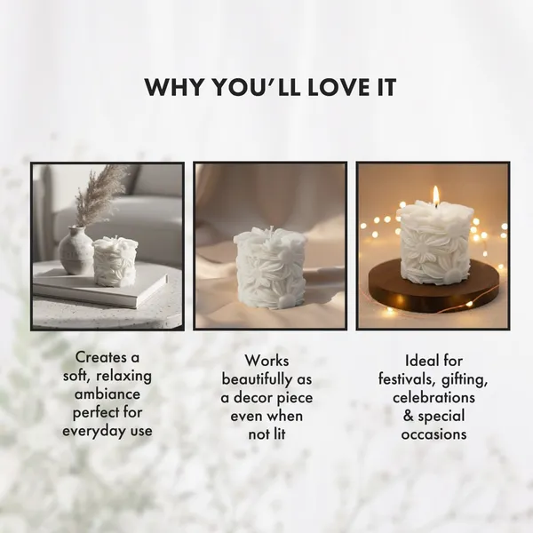 White_Handcrafted_Soy_Wax_Candle_Sunflower_Shape_Scented_Candle_With_Fragrance