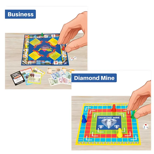 7_in_1_Family_Fun_Board_Game_Set_-_India_Business_plus_6_Classic_Games_Combo_Pack_for_Kids_&_Adults_(Board_Size_7"_&_8"_Inches)