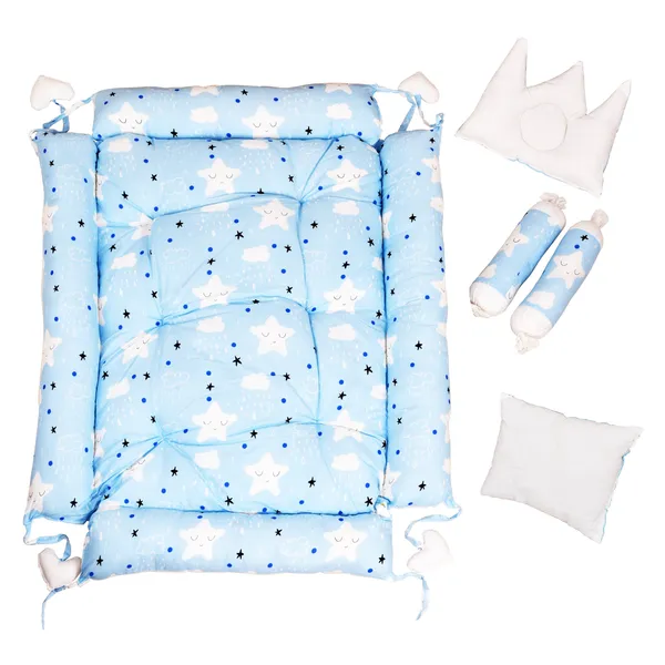 Multicolor_4_Pillows_Cotton_Baby_Bed_for_0-6_Month_BB07