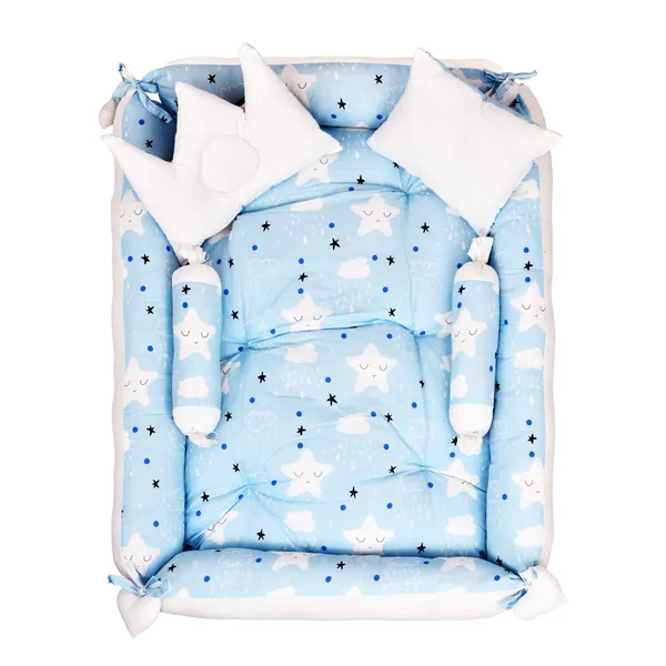 Multicolor_4_Pillows_Cotton_Baby_Bed_for_0-6_Month_BB07