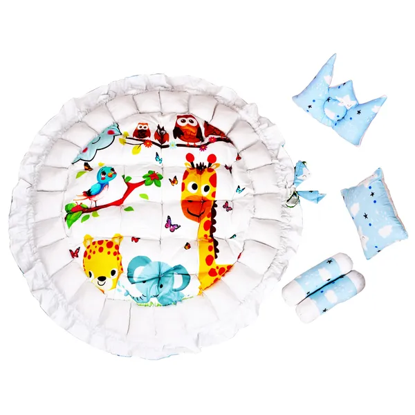 Multicolor_4_Pillows_Cotton_Baby_Bed_for_0-6_Month_BB09